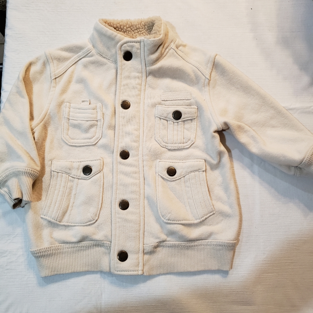 12-18 Months Oshkosh Cream Sweatshirt-like Lightweight jacket